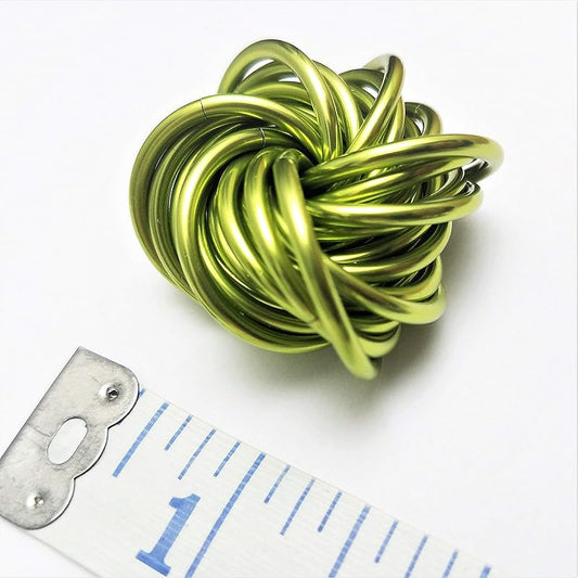 Möbii Fidget Ball (Solid Color): Quiet Mobius ADHD Anxiety Stim Stress Relief Toy Tool for Home Travel Office or Desk (Medium, Full, Lime Green)