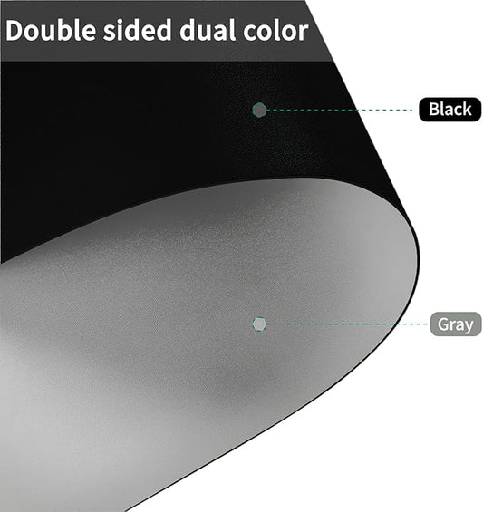 Leather Table Cover,1.8mm Thick,24x48 Inch Desk Cover,Large Desk Mat,Table Protector,Table Cover Protector,Table Top Protector,Desk Cover Protector(Black+Gray,24x48)