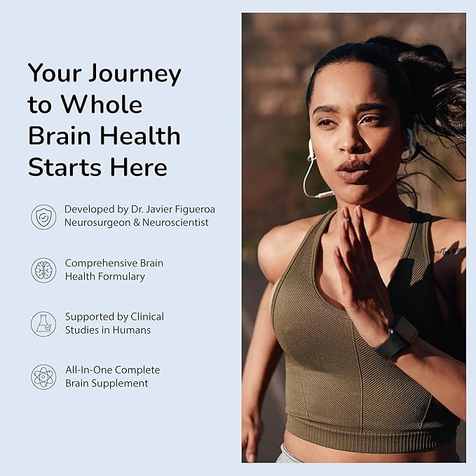 Daily Brain Supplement, NSF Certified, Neurosurgeon Formulated Nootropic to Help Boost Memory, Enhance Cognition & Support Brain Health with Resveratrol & Glutathione, 30 Servings