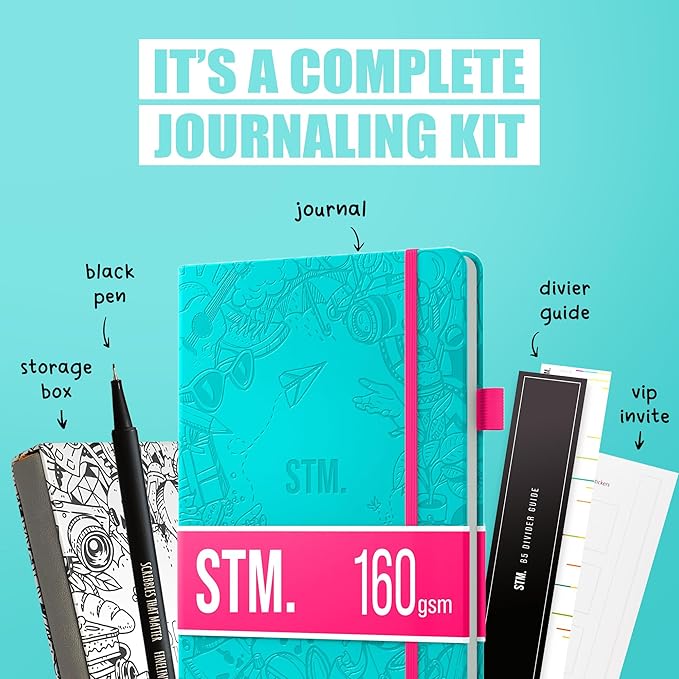 Bullet Dotted Journal Dot Grid Notebook | B5 Daily Journaling Notebooks for Personal Writing, Work, Women | 160gsm Thick Paper, Hard cover, Lay Flat Binding | B5 < 8.5 x 11 Cuaderno Libretas de apuntes