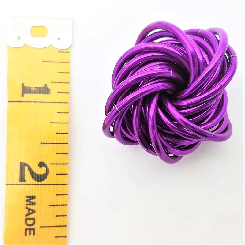 Möbii Fidget Ball (Solid Color): Quiet Mobius ADHD Anxiety Stim Stress Relief Toy Tool for Home Travel Office or Desk (Medium, Full, Amethyst)