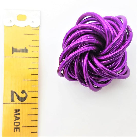 Möbii Fidget Ball (Solid Color): Quiet Mobius ADHD Anxiety Stim Stress Relief Toy Tool for Home Travel Office or Desk (Medium, Full, Amethyst)