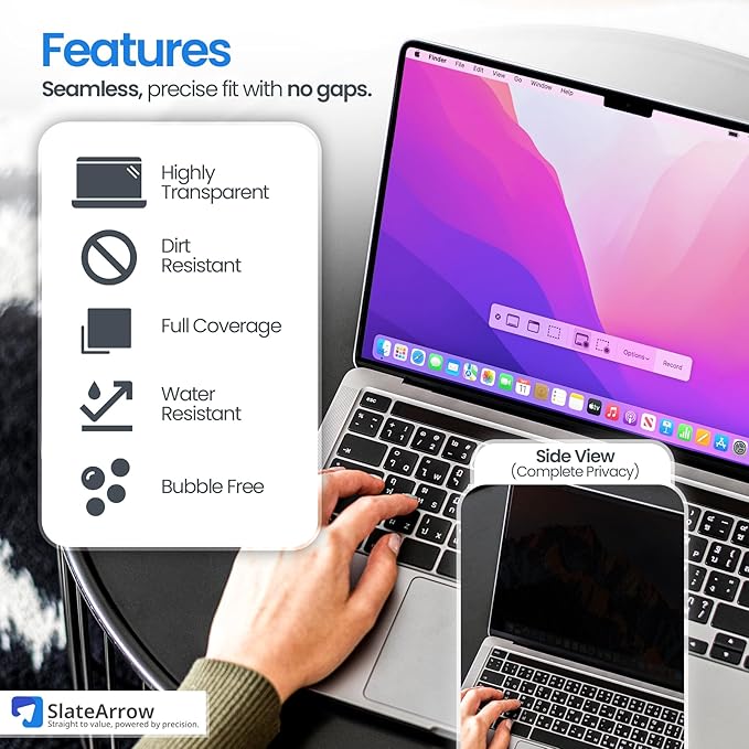 Magnetic Privacy Screen for MacBook Pro 14 inch (2021-2025 M1-M4 Max), Anti-Glare, Blue Light Protector, Scratch Resistant, Removable Laptop Filter Private Shield & Webcam Cover