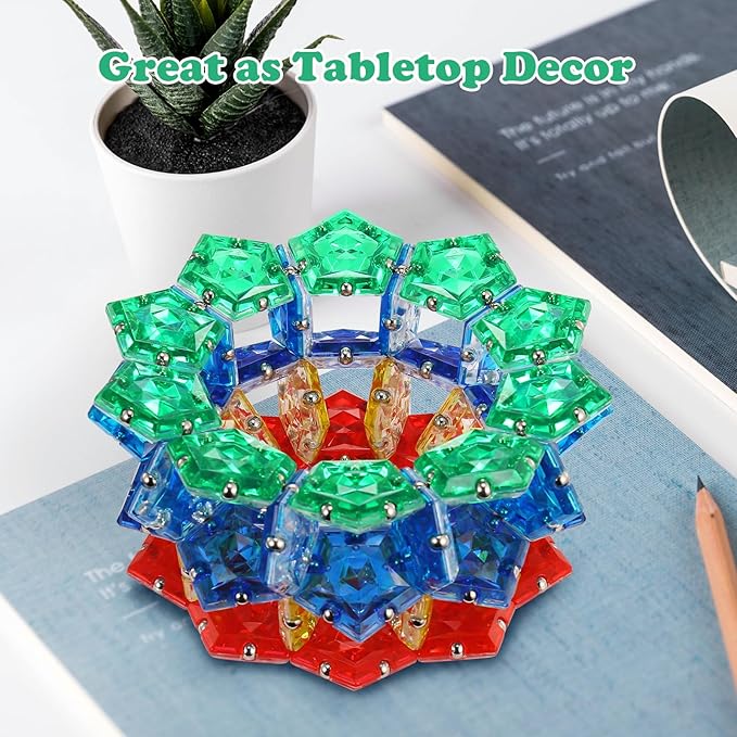LAFFTRAK Magnetic Fidget Sphere Magnet Toys - Crystal Green - Magnets Sensory Toys - 12 Piece Set - Creativity Beyond Imagination, Inspirational, Recreational, Fun Desk Toy for Adults