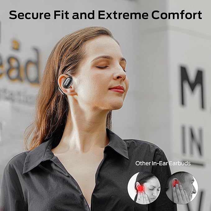 Monster Open Free AC100 Open Ear Headphones, Bluetooth 5.3 Wireless Headphones, Immersive Stereo Sound by Dual Large Driver, Clear Talk, 30H Playtime, Waterproof Earbuds for Running, Black