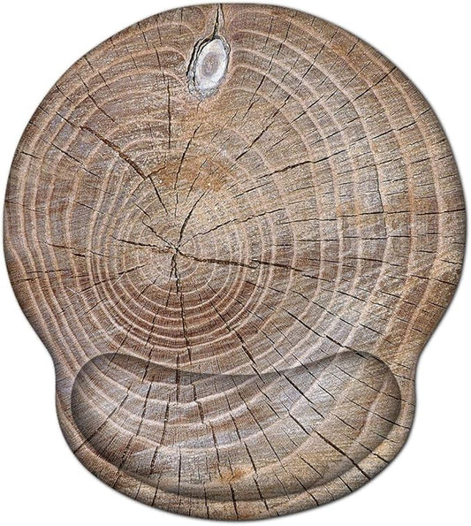 ToLuLu Mouse Pad with Wrist Rest Support, Gel Ergonomic Mouse Pads with Non Slip Rubber Base Memory Foam Mousepad, Mouse Wrist Rest Pad for Laptop Computer Home Office Working Pain Relief, Wood Art
