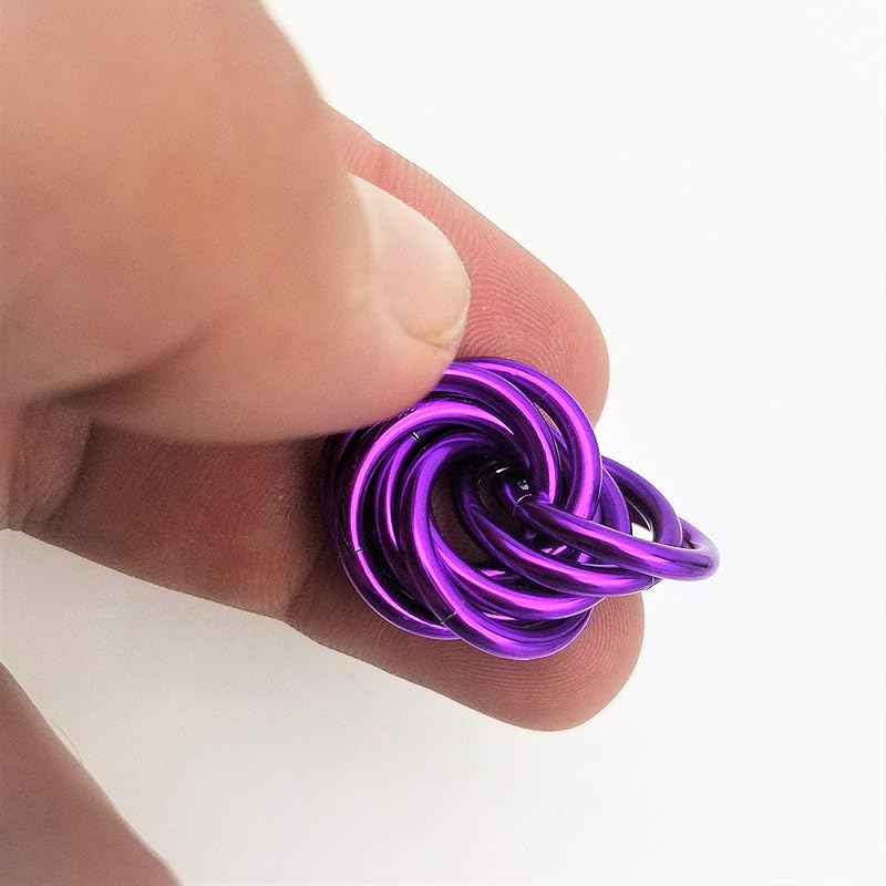 Möbii Fidget Ball (Solid Color): Quiet Mobius ADHD Anxiety Stim Stress Relief Toy Tool for Home Travel Office or Desk (Small, Half, Ruby)