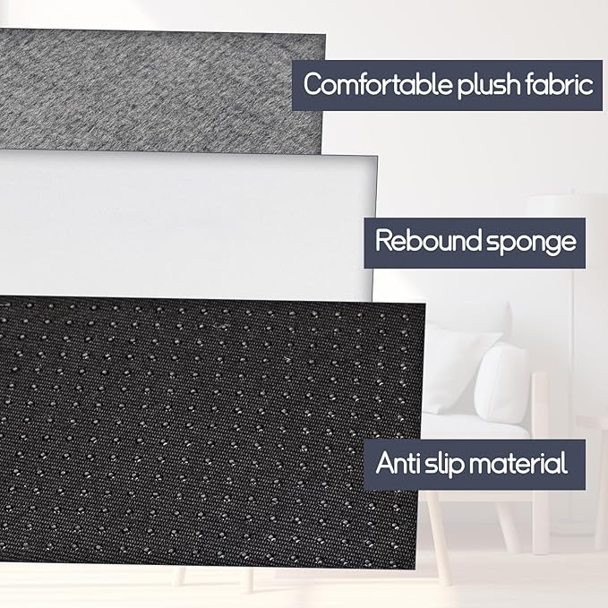 Chunlei Foam Recliner Chair Cushions Wheelchair Cushions, Non-Slip 4" Thick Supportive Lumbar Support Pillow for Elderly Supportive Seat Cushion with Lumbar Pillow; 20x20x4+12.8" Backrest Height,Gray