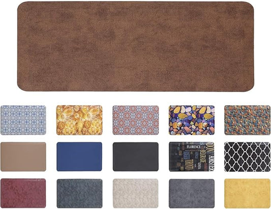 Mabel Home Anti Fatigue Floor Mat- 3 Size(20x32 & 20x39 & 24x70),16 Colors - Standing Desk Mat-Kitchen Floor Mat-Stain ResistantHome Non-Slip Bottom, Extra Soft (Coffee, 24" x 70")