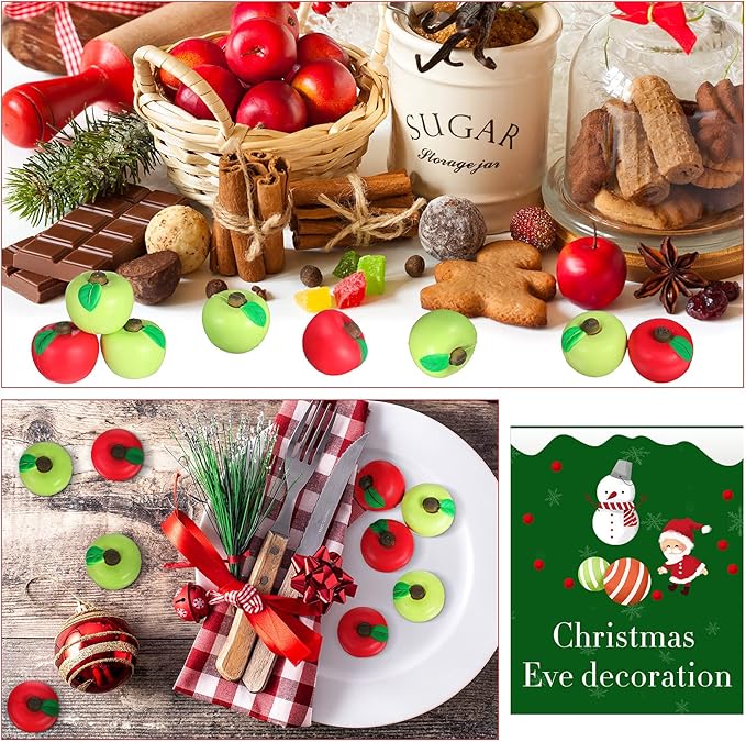 Chalyna 30 Pieces Fruit Stress Ball Toys Red and Green Fruit Stress Relief Squeeze Balls Squeeze Finger Toys for Adults Finger Exercise Carnival Reward Gifts Party Favor Supplies(1.96 Inch)