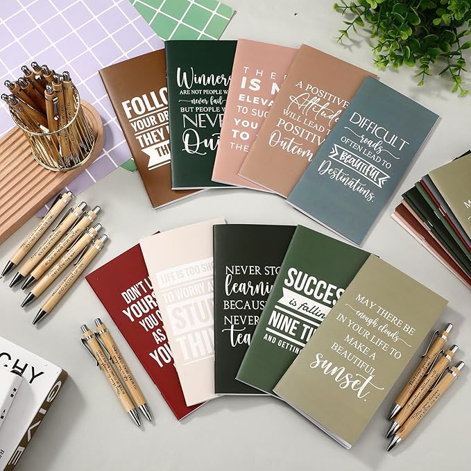 Spakon 20 Sets Christmas 2026-2027 Pocket Weekly Planners with Pens Inspirational Mini Daily Journal To Do List Goals Notepad Employee Appreciation Gift for Coworker Medical Assistant(Vibrant)