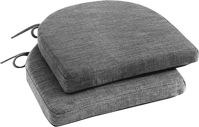 Chair Cushions for Dining Chairs with Ties and Removable Cover, Dining Kitchen Chair Pads with Non-Slip Bottom, High-Resilience Indoor Seat Cushions, 16'' x 16'' x 2'', Set of 2, Dark Grey