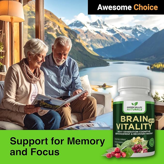 Brain Vitality Plus™ – Advanced Supplement for Memory and Focus a Nootropic for Mental Clarity