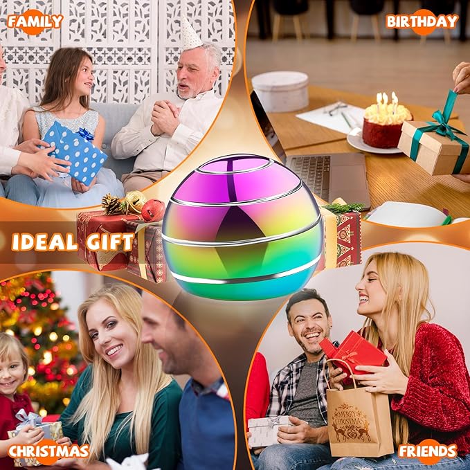 Fidget Spinner Desktop Toys - Kinetic Spinning Ball for Anxiety & ADHD Relief, Optical Illusion Fidget Toys for Adults, Kids, Parents & Friends, Ideal Gift Metal Fidgets for Office & Home