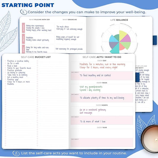 Clever Fox Self-Care Journal – Wellness & Daily Reflection Notebook – Mental Health & Personal Development – Self-Care, Meditation & Mood Journal for Women & Men – Large (Mystic Blue)