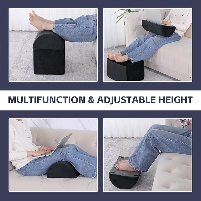 ROYALAY Adjustable Foot Rest for Under Desk at Work, Foot Stools for Under Office Desk, Ergonomic Leg Rest, Black