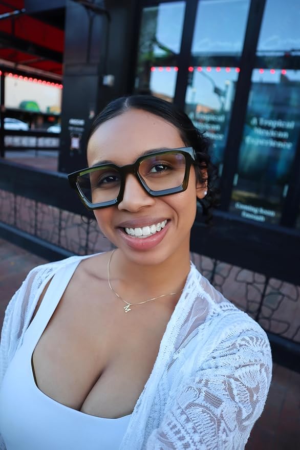 VISOONE 2 Pack Blue Light Blocking Glasses Rectangle Frame and Chic Preppy Look for Women Men RIVER