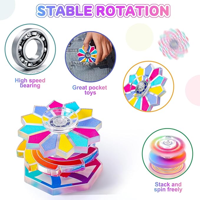 50 Pack Fidget Spinner, Mini Sensory Fidget Toys Bulk Adults Kids 4-8-12 with Autism ADHD, Anxiety Toys Stress Relief Teen Boy Bulk Gifts, Classroom Prizes Goodie Bag Stuffers Party Favors