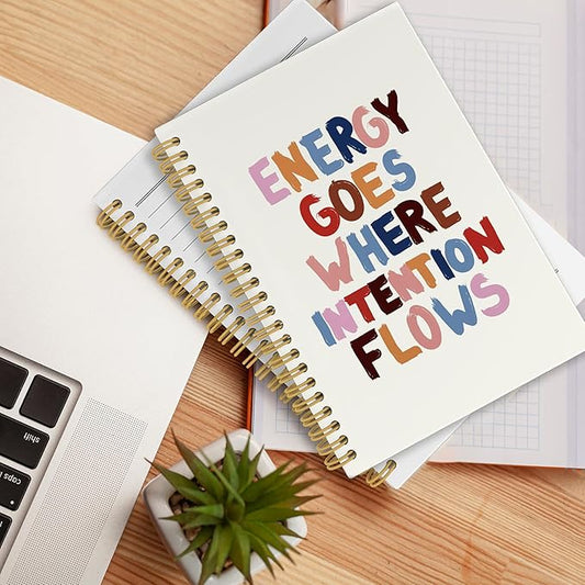 Inspirational Notebook, Trendy Colorful Aesthetic Positive Positivity Office School Supplies Journal Notebooks, Inspirational Gifts for Women, Motivational Hardcover Spiral Notebook 5.5x8.3 Inch