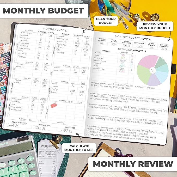 Clever Fox Budget Planner Large – Expense Tracker Notebook. Monthly Budgeting & Bill Organizer, Finance Logbook & Accounts Book, A4 (Black)