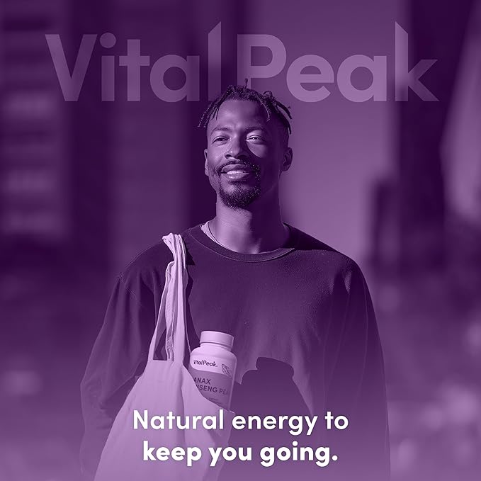 Panax Ginseng Peak 500 mg - Supports Mental Clarity, Energy & Focus - Panax Ginseng Steam & Leaf Extract Supplement for Women & Men - Vegan, Gluten Free, Dairy Free, Non-GMO - 30 Capsules