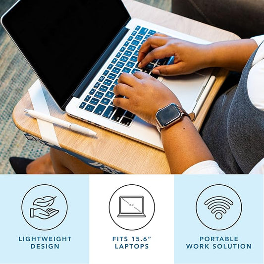 LAPGEAR Designer Lap Desk with Phone Holder and Device Ledge - Floral Block Print - Fits up to 15.6 Inch Laptops - Style No. 45414