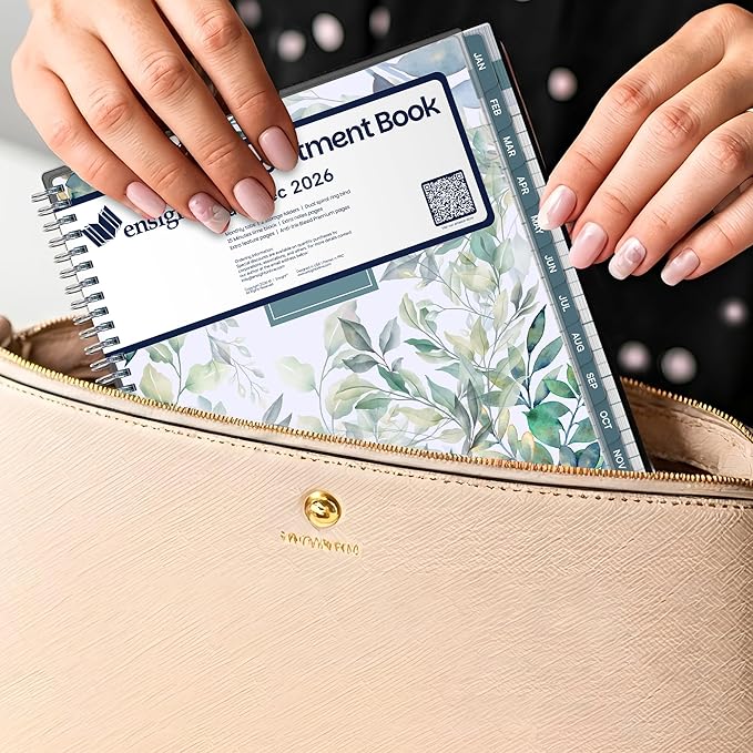 Ensight 2026 Appointment Book & Planner Ensight 8.5 x 11 inches Large Tabbed Daily Hourly Weekly Planner Schedule Book 15 Minute time Slots Business & Personal Planner Jan 2026 Dec 2026 Floral