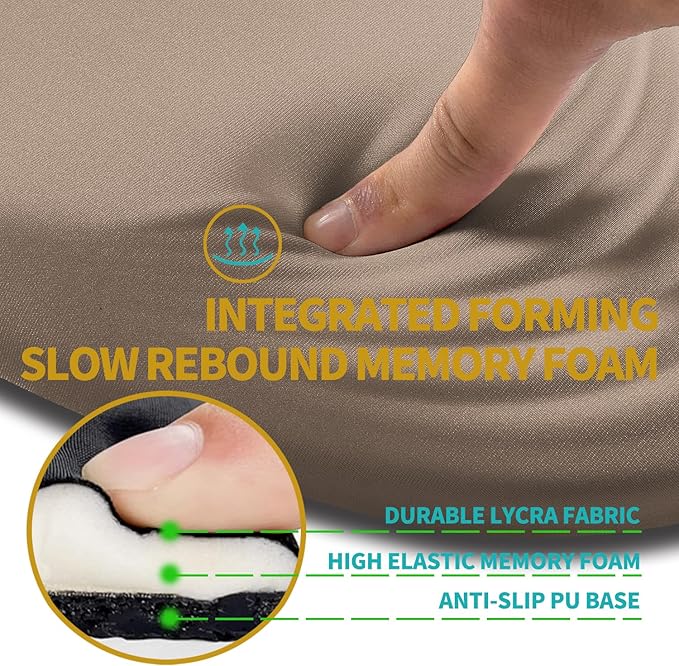 Hokafenle Ergonomic Mouse Pad Wrist Support with Stepped-Wedge Design, Wrist Rest Pain Relief Mousepad Filled with Memory Foam, Carpal Tunnel Mousepad for Wireless Mouse(12x8 inch,Sand Color)