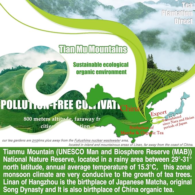 EFOOFAN Matcha Organic Ceremonial Grade Green Tea Powder - (45g/1.59oz Tin) - No Sugar Added Macha for Lattes, Authentic Origin of Japanese Matcha, USDA/EC/JAS Certified