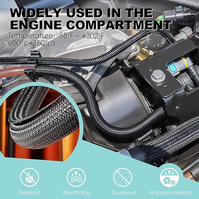 AGPTEK Cable Sleeve Cover, 6.6ft - 1.5 inch Desk Cord Organizer Cable Hider, Home Office Wire Management Computer TV Wire Loom Tubing, Pet Proof Cord Protector, from Cat Dog Chewing, Black