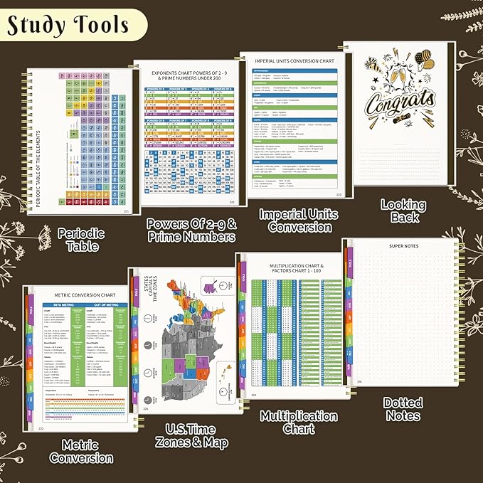 Jun 2025-Dec 2026 Academic Monthly Weekly Daily Planner for School, 19 Months Calendar 25-26 Planning Book with Colorful Tabs, 8.5" x 11" Mid Year College Organizer for Student Teacher (Bistre)