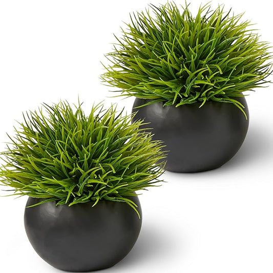 SEEKO Succulents Artificial Plants (2 Pack) Indoor Fake Desk Plants for Shelf Decor