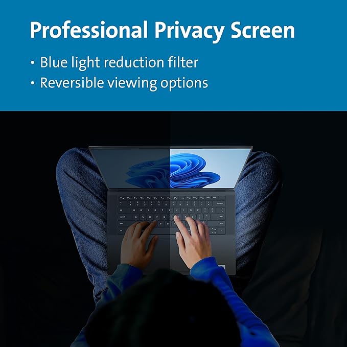 Kensington MagPro™ Magnetic Laptop Privacy Screen 13.3 inch, Removable 16:10 Laptop Privacy Filter, Anti-Glare, Blue Ray Reduction, Compatible with HP/Dell/Acer/Asus/Samsung/Lenovo (K55253WW)