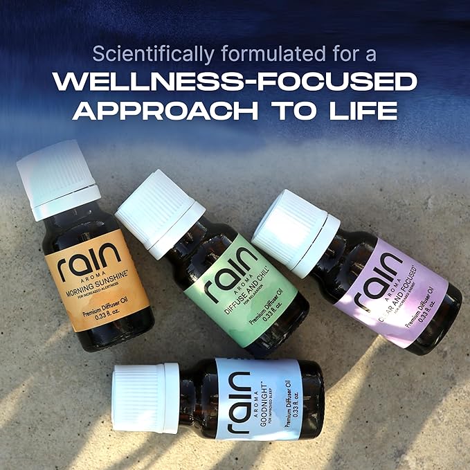 Diffuser Oil Set, 4 Scents of Aromatherapy Diffuser Oils, Office/Home Fragrance Essentials Crafted from Botanical Essential Oils to Help You Relax & Unwind, 0.33 fl oz/10 ml per Bottle