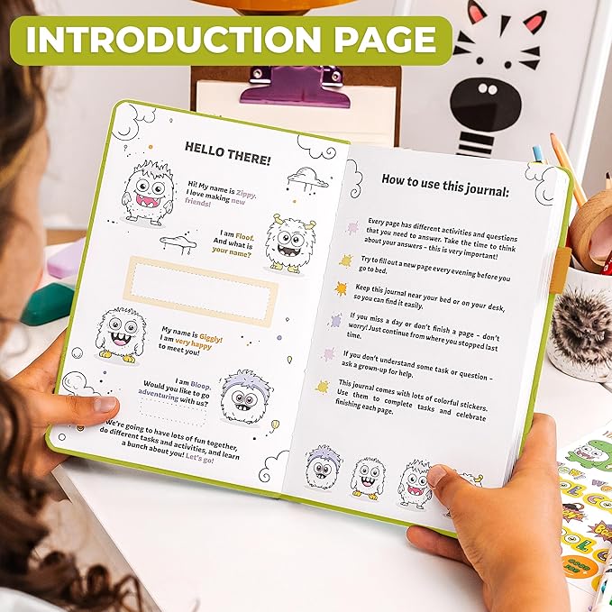 Clever Fox Kids’ Journal – Daily Feelings & Gratitude Notebook for 8+ Children – Child’s Planner & Mood Tracker for Journaling & Writing (Apple Green)