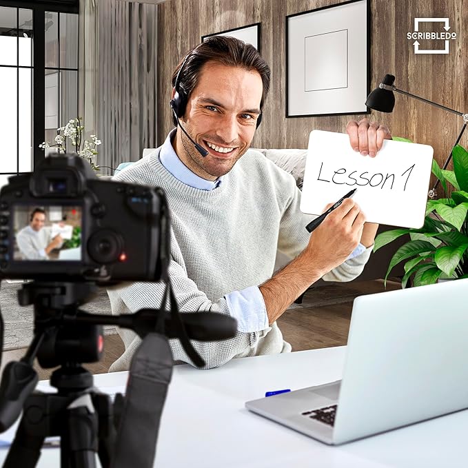 Scribbledo Small White Board Dry Erase Mini Whiteboard 6x9 Inch Small Dry Erase Board Marker Board Dry Erase Lapboards Handheld Personal White Boards for Students Whiteboard Office Kitchen