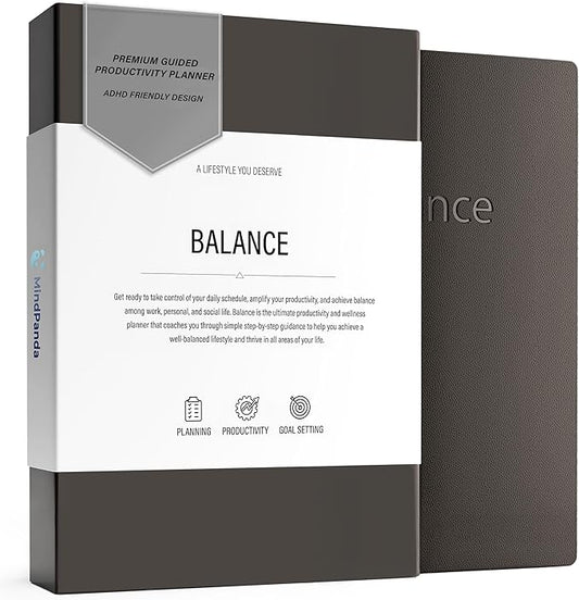 MindPanda 3-Month Undated A5 Productivity Planner – Daily Planner with a Guided 90-Day System for Focus, Goal Setting, Gratitude & Happiness – ADHD-Friendly Design