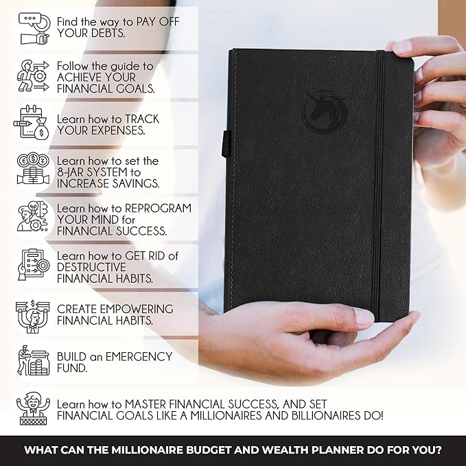 Financial Planner - Monthly Budget Planner & Monthly Bill Organizer | A 12-Month Journey to Financial Freedom | Bill Payment Tracker Organizer, Debt, Expense Tracker & Money Saving with Pockets