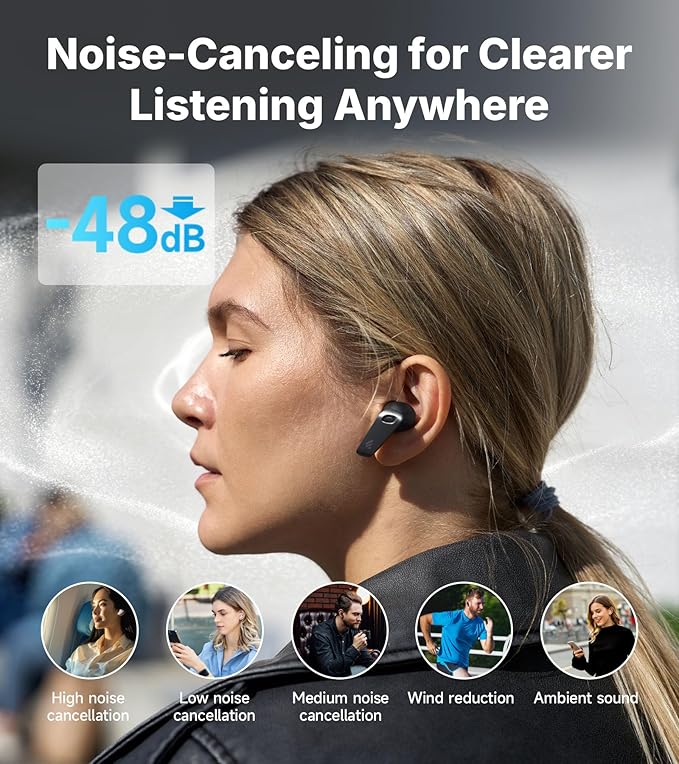 Edifier NeoBuds Plus -48dB Active Noise Cancelling Earbuds, Balanced Armature and 10mm Dynamic Driver, Hi-Res Sound, LHDC, LDAC, AI Clear Calls with 6 Mics, Wireless Charging, Bluetooth 5.4 - Black