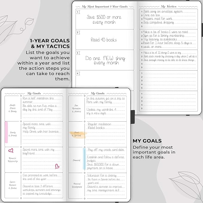 GoGirl Planner and Organizer for Women – Pocket Weekly Planner, Goals Journal & Agenda for Time Management & Productivity. Undated (Black)