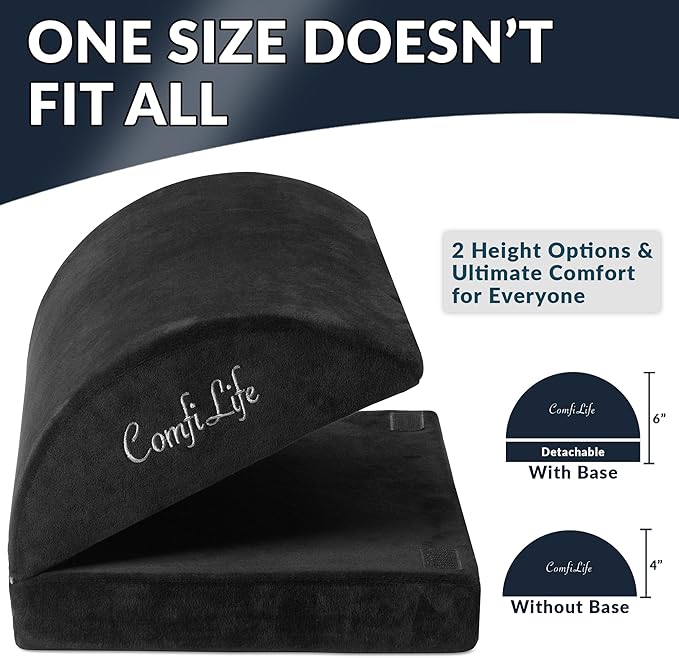 ComfiLife Foot Rest for Under Desk at Work – Adjustable Height Memory Foam Foot Stool for Under Desk, Office Chair & Gaming Chair – Ergonomic Footrest for Back & Hip Pain Relief (Black)