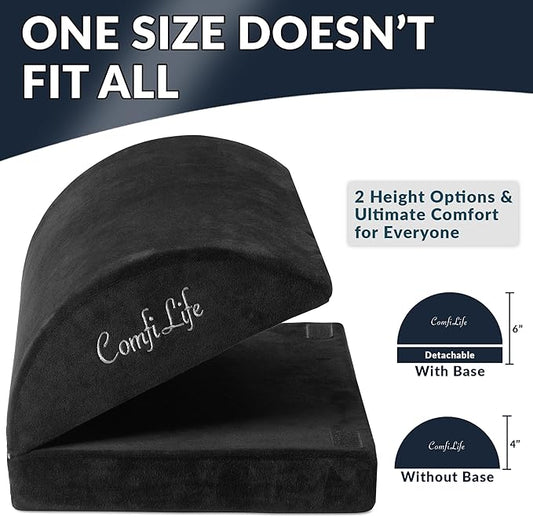 ComfiLife Foot Rest for Under Desk at Work – Adjustable Height Memory Foam Foot Stool for Under Desk, Office Chair & Gaming Chair – Ergonomic Footrest for Back & Hip Pain Relief (Black)