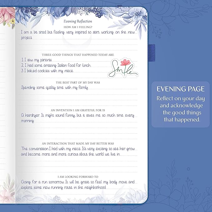 Legend Gratitude Journal – Guided Daily Journal to Foster Positivity & Happiness – Grateful Notebook to Write In – Inspirational Affirmation & Thankful Notebook – Hardcover (Mystic Blue)