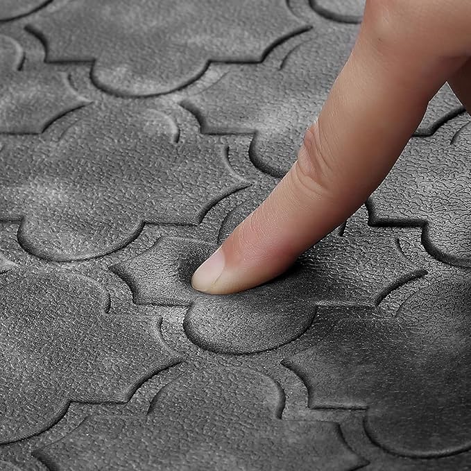 WISELIFE Kitchen Mat Cushioned Anti Fatigue Floor Mat,17.3"x39", Thick Non Slip Waterproof Kitchen Rugs and Mats,Heavy Duty Foam Standing Mat for Kitchen,Floor,Home,Office,Desk,Sink, Grey