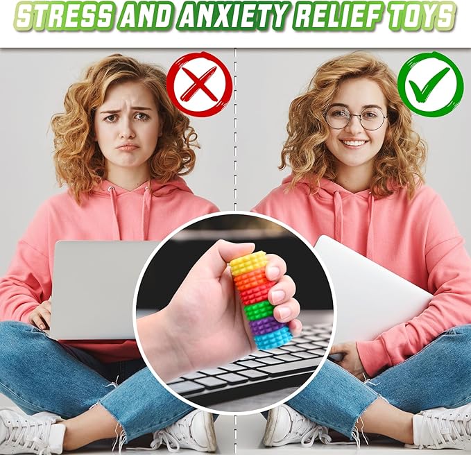 Magnetic Little Ouchies Pain Fidget Toys,Pain Stim Fidget Sensory Toys for Adults Stress Anxiety Relief,Small Quiet 3D Printed Fidgets Spiky Grippie Toy Office Workers Gifts (1 PCS Colorful)