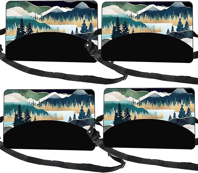 Airplane Footrest Adjustable Feet Rest for Plane Easy to Use Foot Hammock Airplane Travel Essentials Portable Light Leg Hammock for Plane Travel Accessories for Adult (Forest, 4 Pack)