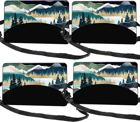 Airplane Footrest Adjustable Feet Rest for Plane Easy to Use Foot Hammock Airplane Travel Essentials Portable Light Leg Hammock for Plane Travel Accessories for Adult (Forest, 4 Pack)