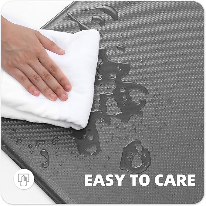 Color&Geometry 0.71" Extra Thick Anti Fatigue Cushion Kitchen Floor Mat,Easy Clean, Water & Oil Proof, Non Slip, Foam Padded Runner Rug for Front Sink,20"x 39" Grey (2.0 Version)