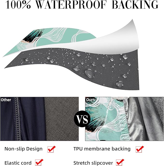 8Pcs Stretch Patio Cushion Covers Outdoor Cushion Cover, Jacquard Stretch Cushion Covers, Cover Replacement, Outdoor Sofa Covers, Washable Furniture Couch Cushion Cover (Ripple)