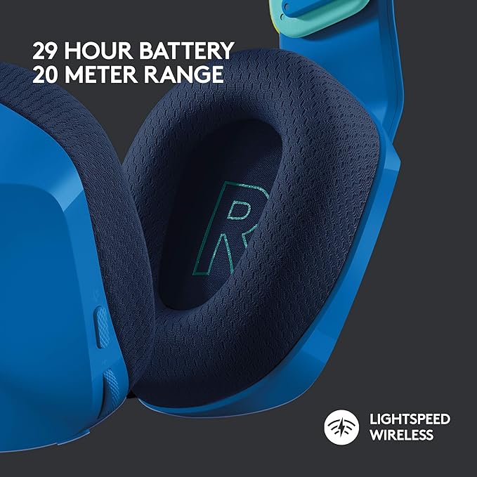 Logitech G733 Lightspeed Wireless Gaming Headset, Suspension Headband, Lightsync RGB, Blue VO!CE Mic, PRO-G Audio – Blue, Gaming Headset Wireless, PC, PS5, PS4, Switch Compatible